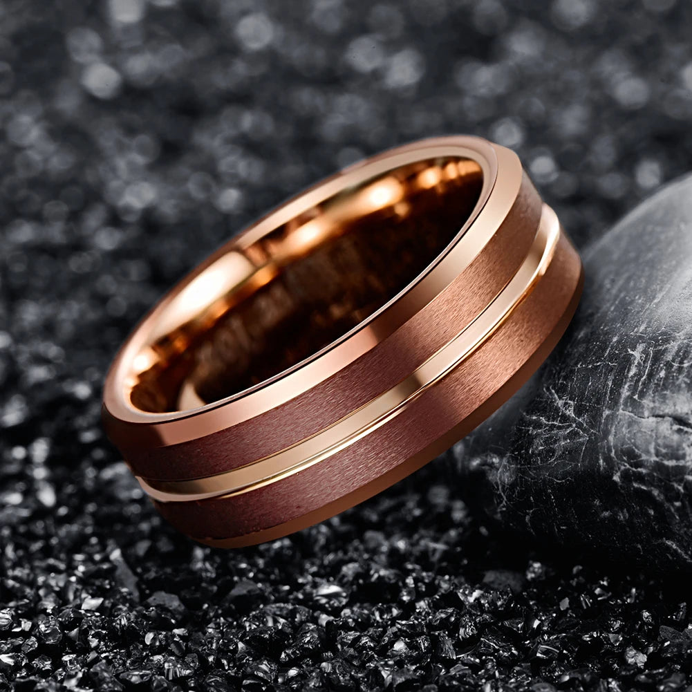 Tungsten Carbide Ring with Brown Plating.