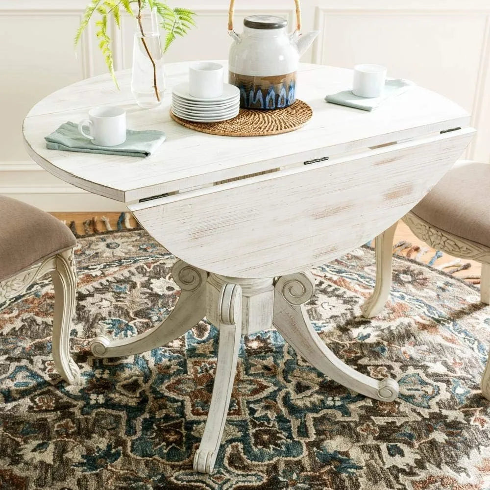 Traditional Grey Wash Drop Leaf Dining Table