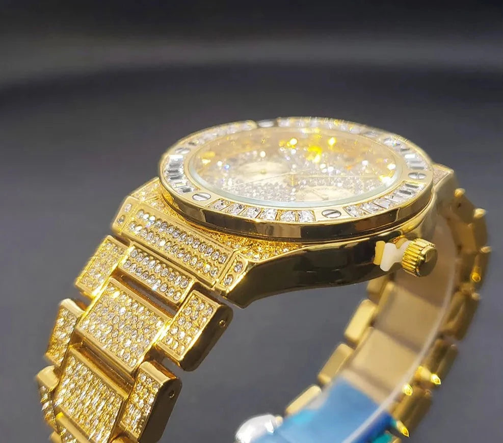 Men's Luxury Watches Gold Calendar.