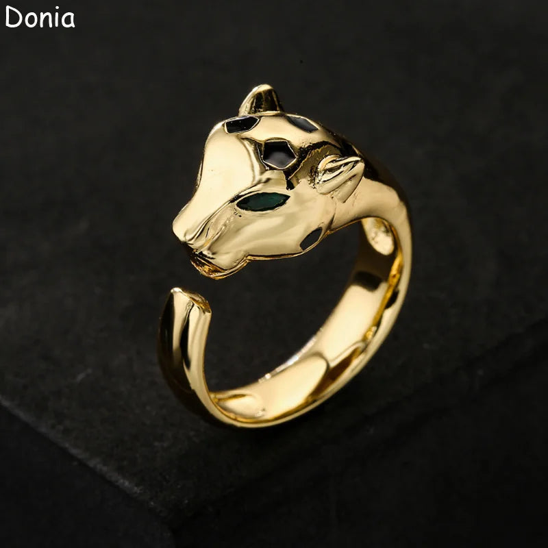 Jewelry European and American Glossy Leopard Ring.