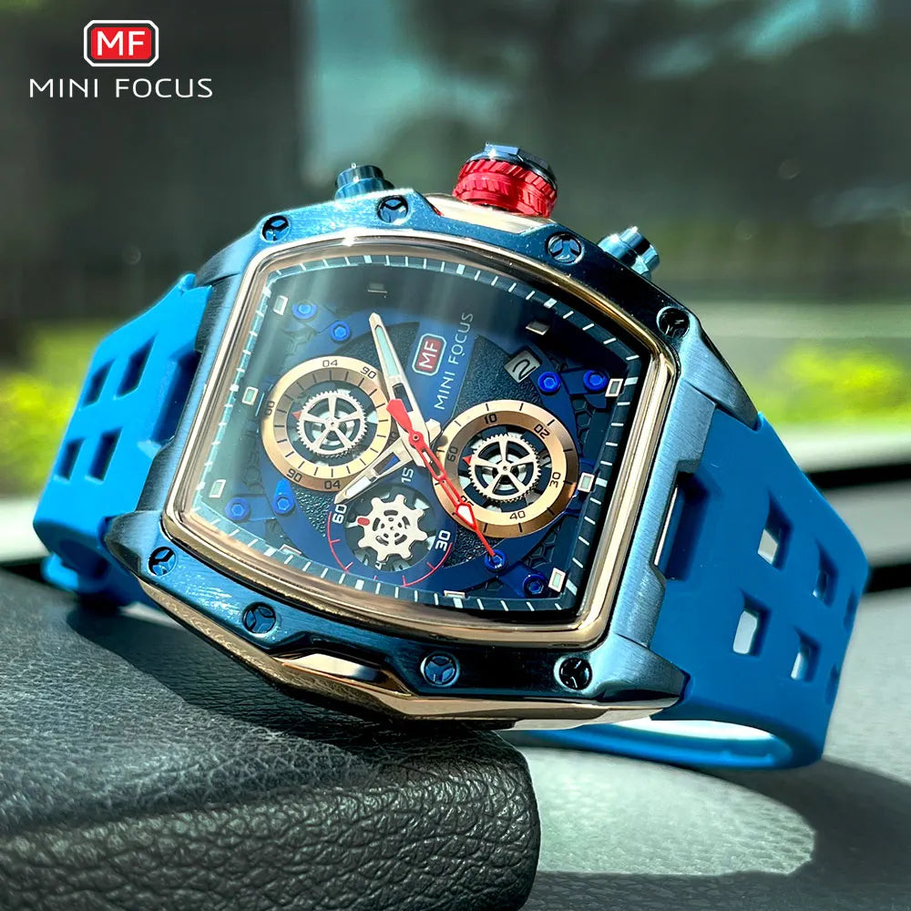 MINI FOCUS Blue Quartz Watch Men Fashion Military.