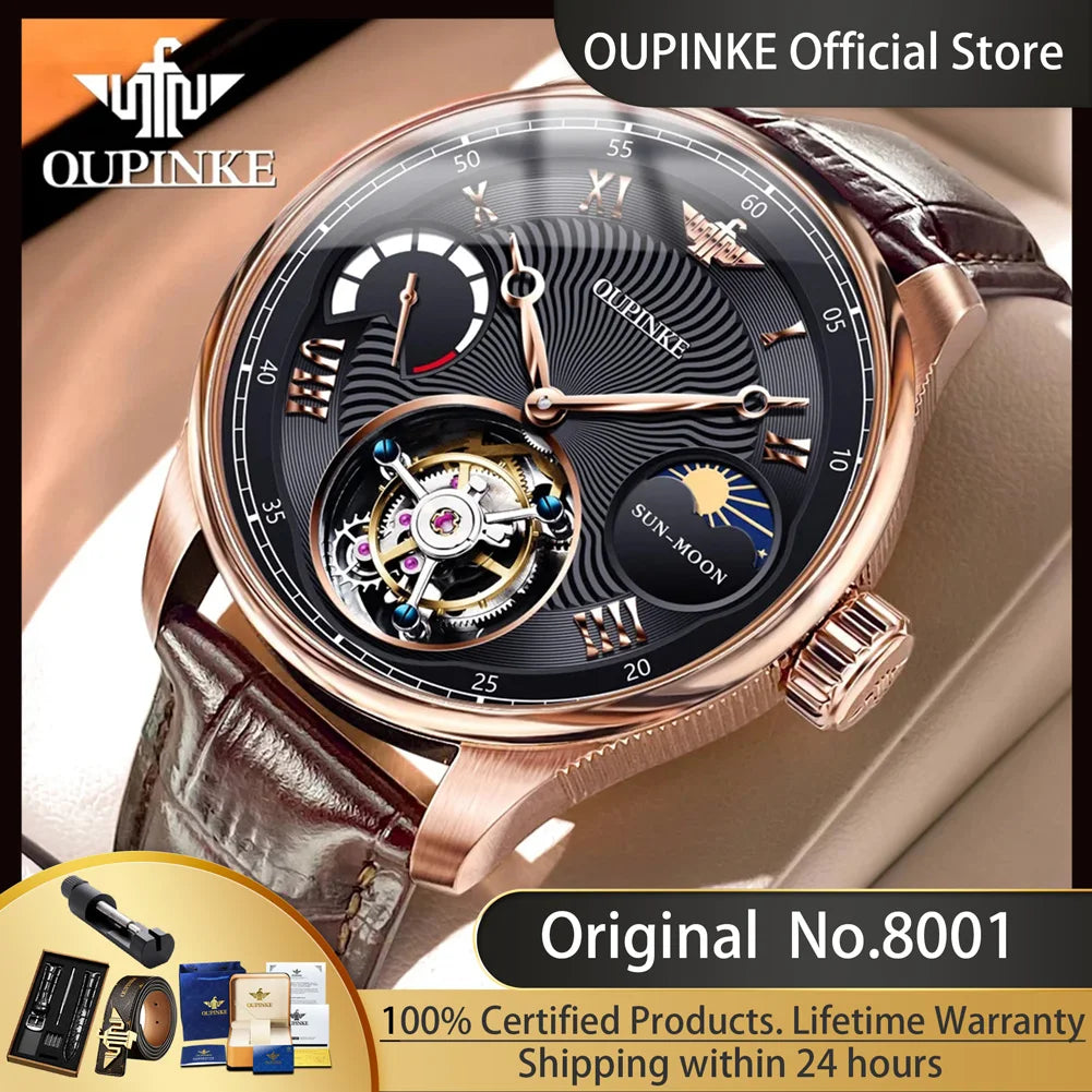 OUPINKE 8001 Tourbillon Mechanical Watch For Men.