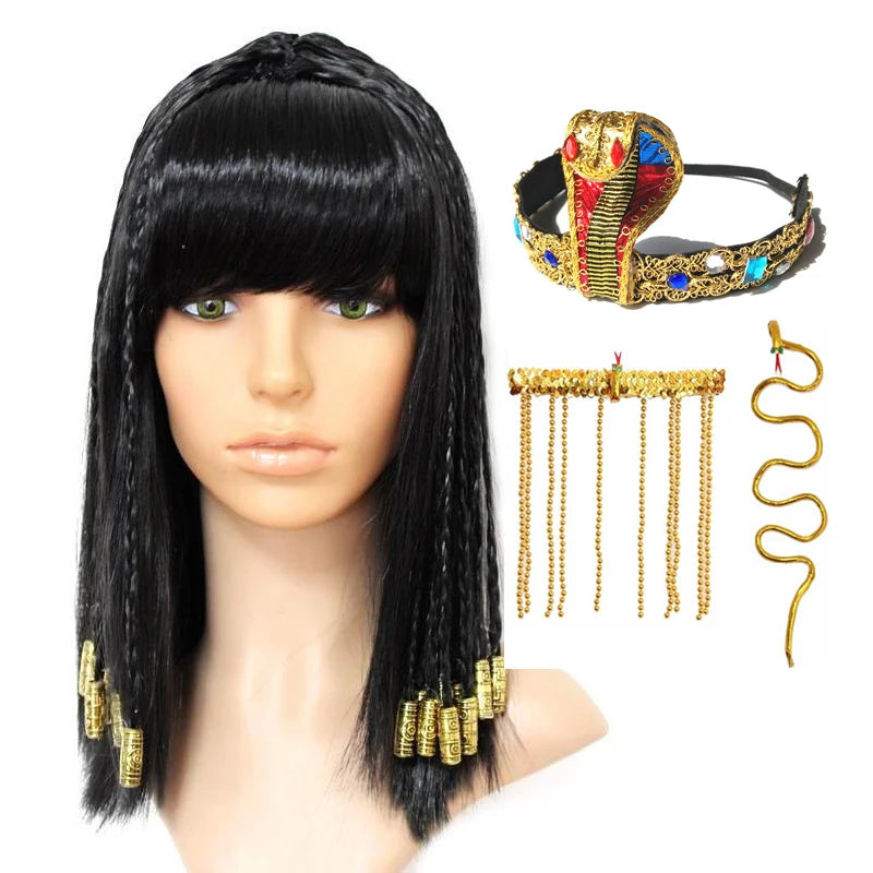 Cleopatra Wig Woman Egypt Queen Black Hair