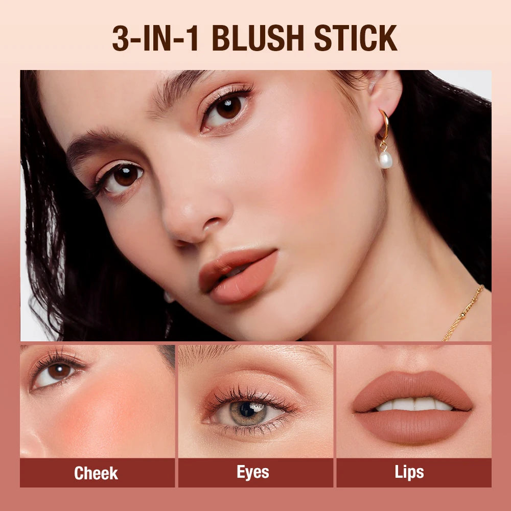 Lipstick Matte Blush Stick with Shinmer Waterproof.