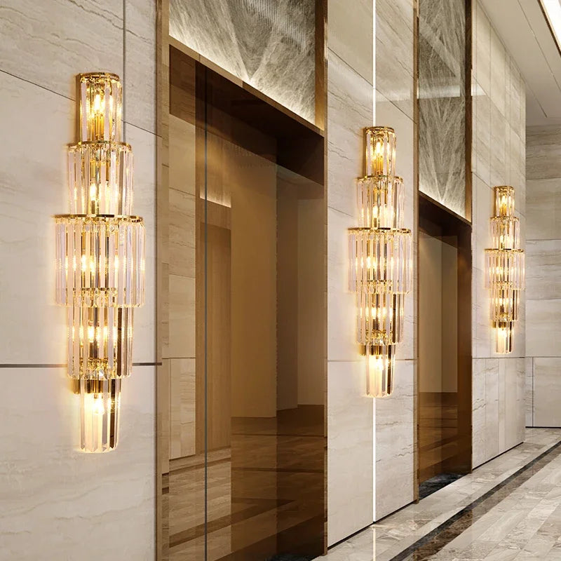 Crystal Wall Lamp For Hotel Lobby, Club, Hall, Luxury Villa, Living Room, Bedroom.