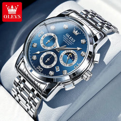 OLEVS Luxury Watch for Men Original Fashion Business Man Quartz Wristwatches Waterproof Stainless Steel Mens Watch Reloj Hombre