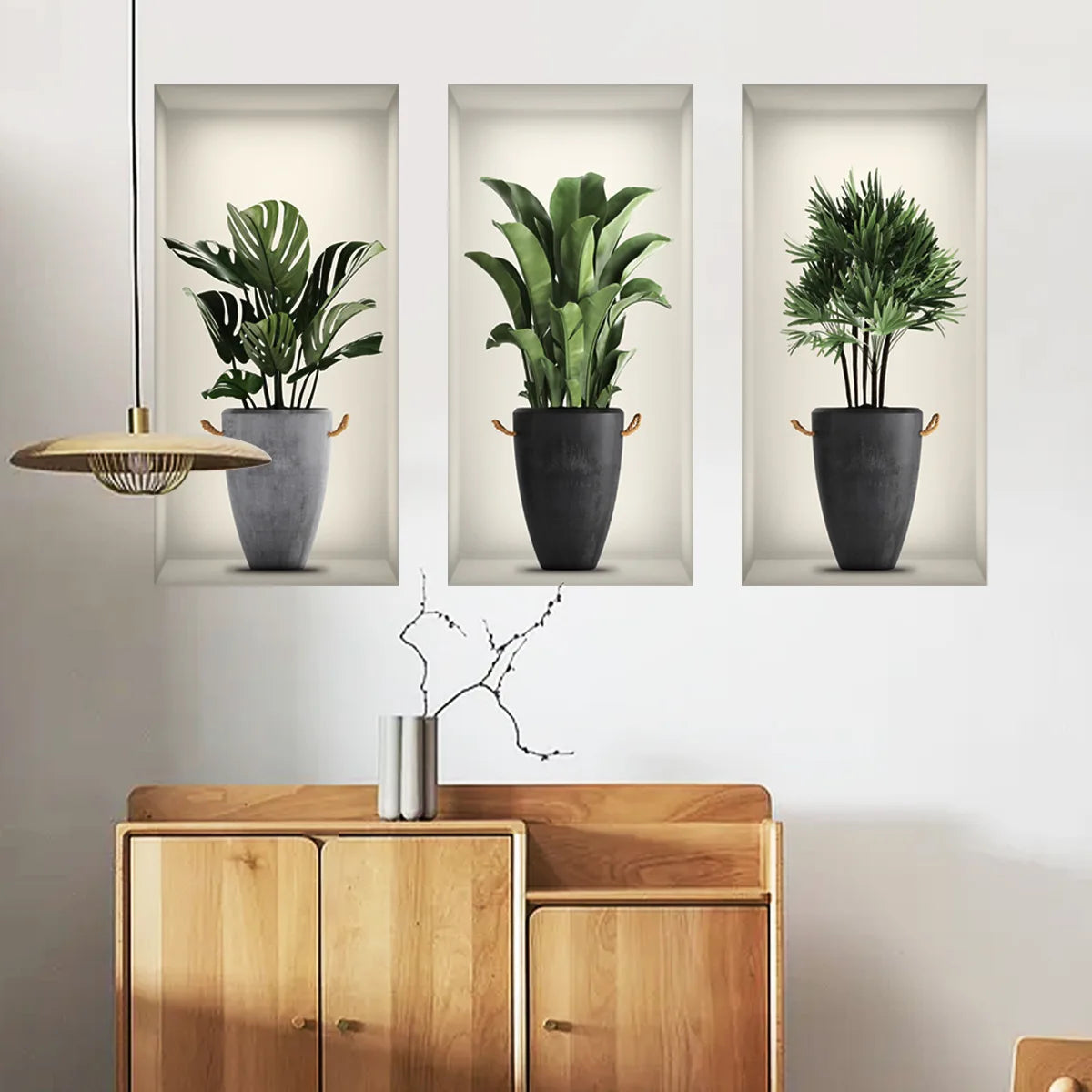 Wall Art Stickers Simulate 3D Three-dimensional Potted.