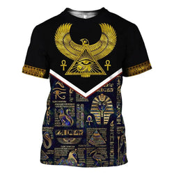 Fashionable Egyptian Wind Pictures For Men's T-Shirts Trend Digital Printing Casual Round Neck Short Sleeved Tops