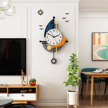 Decorative Wall Clock – Navigation Sailboat Design.