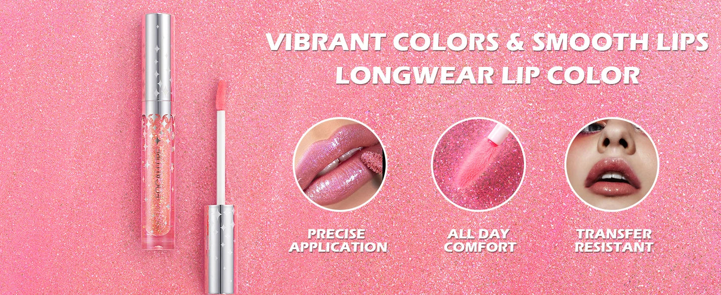 6 Colors Chameleon Glitter Lip Gloss