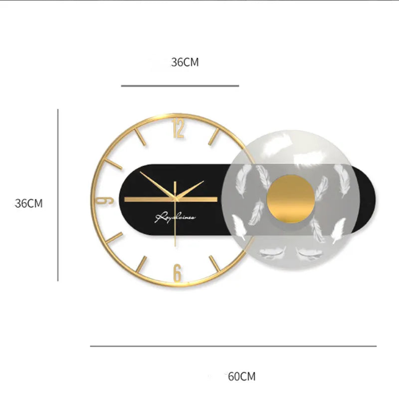 60x36cm Large Wall Clock Modern Design.