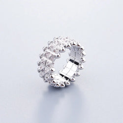 Donia Jewelry European and American Fashion New Titanium Steel Micro-Inlaid AAA Zircon Rivet Ring Luxury Accessories.