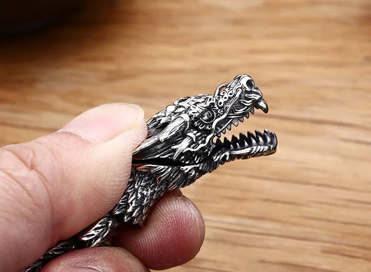 Handcrafted 100% 925 Sterling Dragon Bracelet.