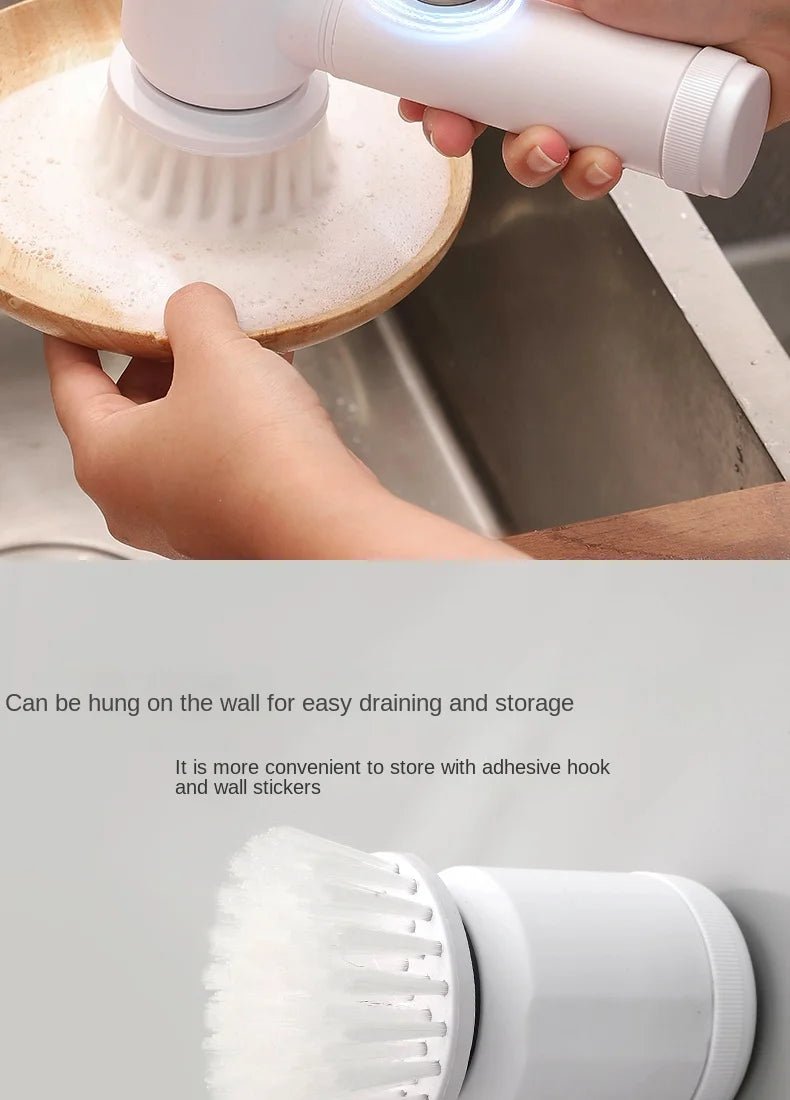 functional Electric Cleaning Brush for Kitchen and Bathroom.