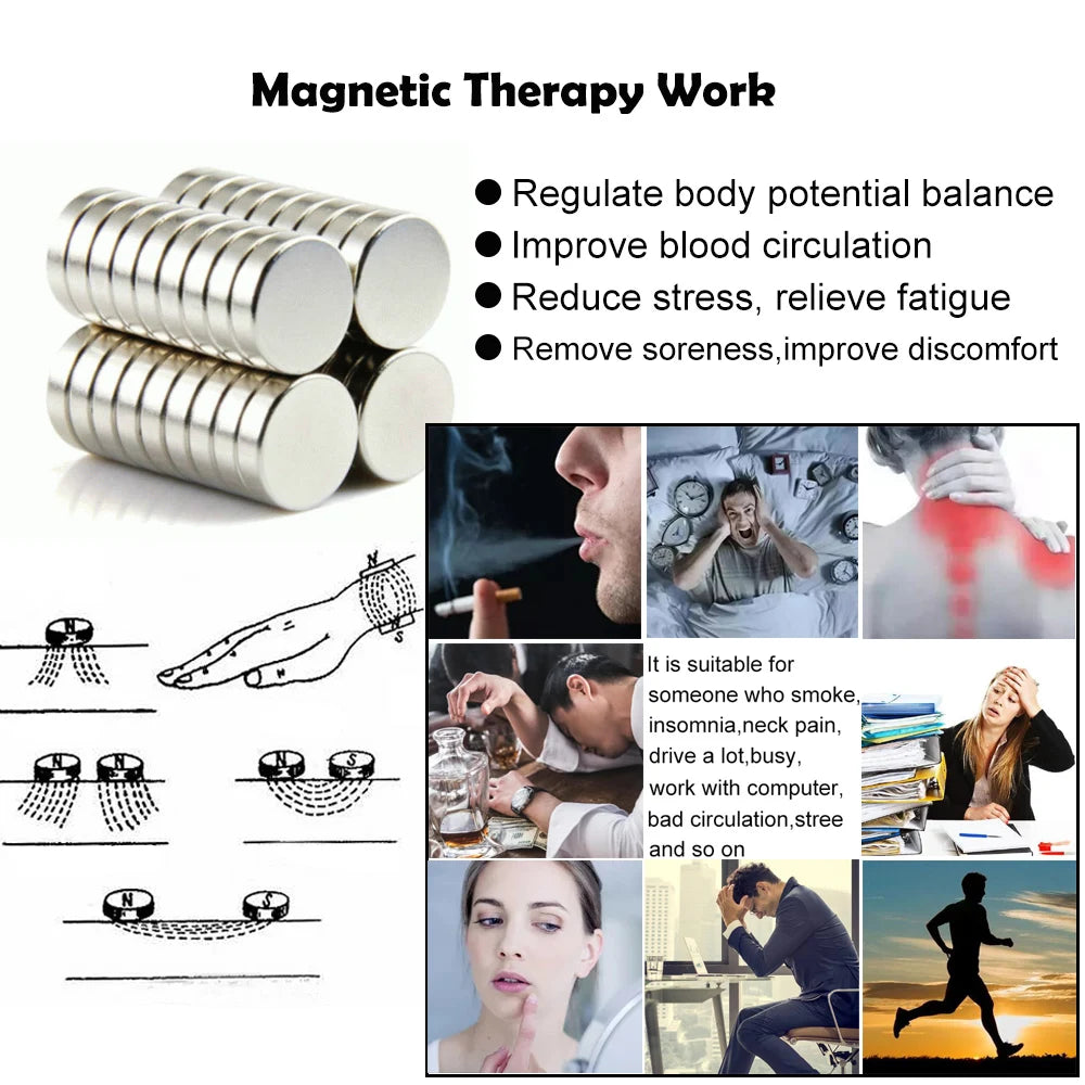 Health Magnetic Bracelet Male Stainless Steel Wristband Magnet Therapy 12mm Chain Energy Germanium Jewelry Waterproof