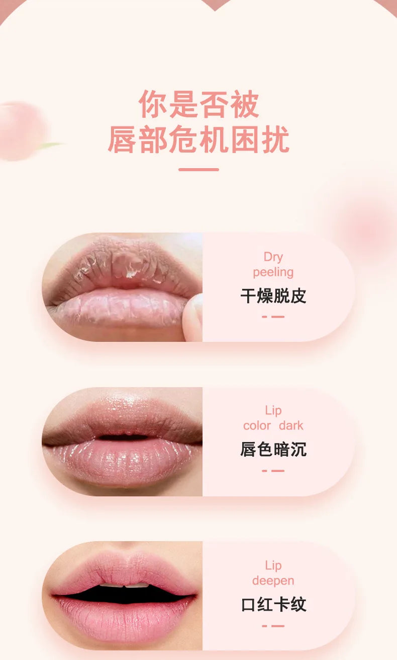 Peach Color Lip Balm Crystal Temperature Change Lipstick Girl Moisturizing LongLasting Lip Gloss Makeup Lip Care Repair Cosmetic