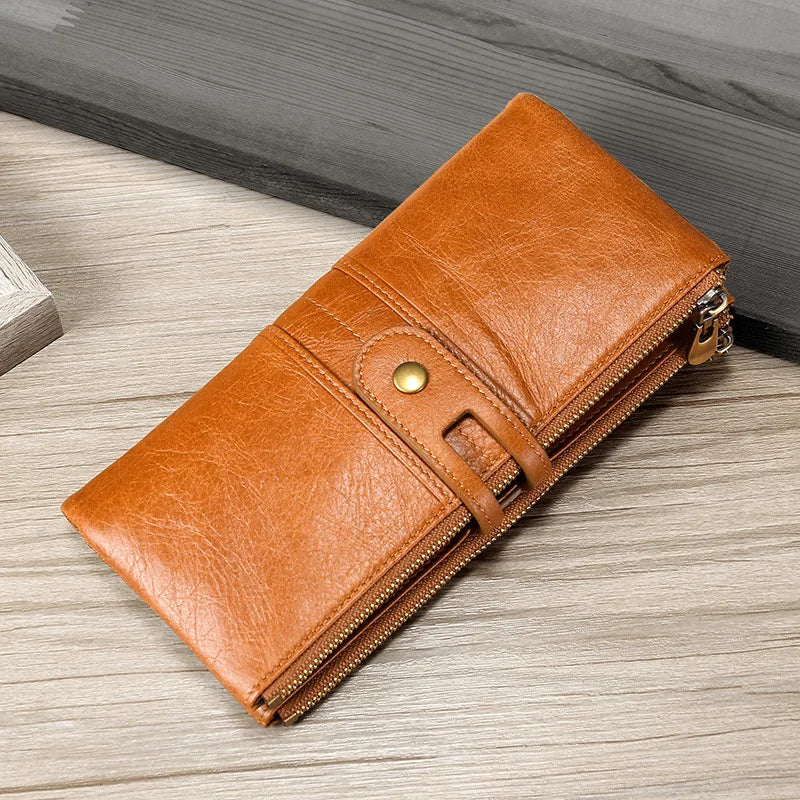 Women Wallets Genuine Leather Ladies Long Clutch Wallet Leather Card Holder Classic Female Purse Brand Wallet For Women