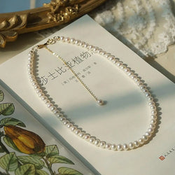 6MM Natural Freshwater Pearl Choker Necklace.