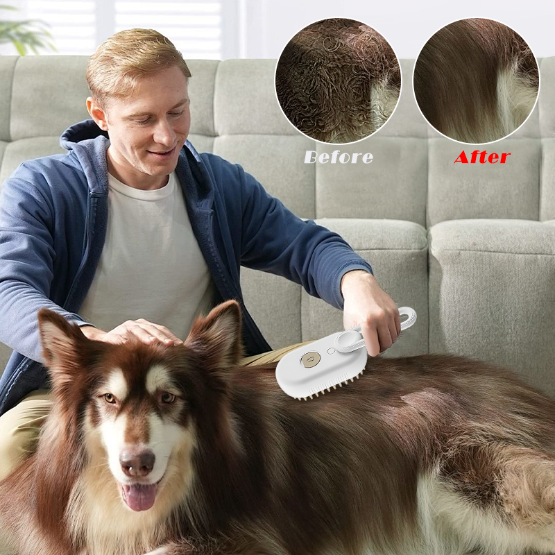 Steam Dog Hair Brush Electric Spray Cat Hair Brush 3in1 Dog Hair Steam Brush Cat Dog Cleaning Massage Beauty Comb Hair Brush