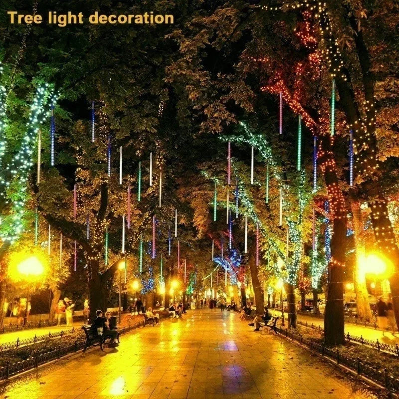 30cm /50cm Waterproof Meteor Shower Rain 8 Tube LED String Lights For Outdoor Holiday Christmas Decoration Tree EU/US/AU/UK Plug