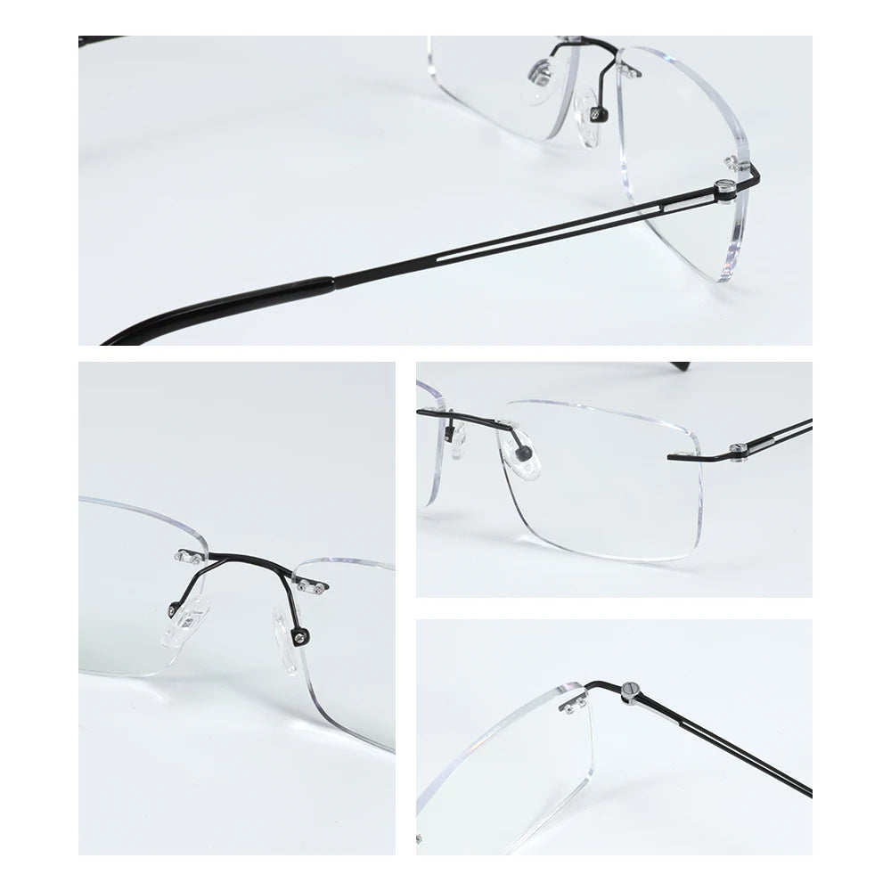 Rectangle Pure Titanium Prescription Glasses for Anti Reflective.