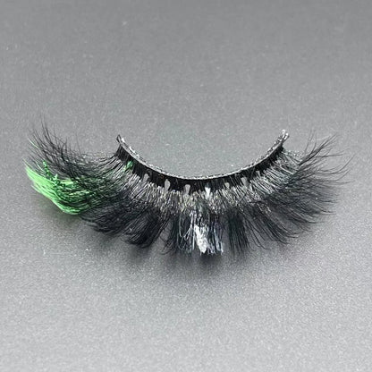 New glitter ombre Colored Lashes 20MM Mink Lashes Wholesale Dramatic Colorful Natural Eyelashes Extension Make up Fake Eyelashes