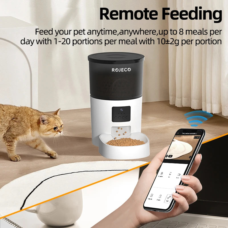 Automatic Cat Feeder With Camera Video Cat Food.