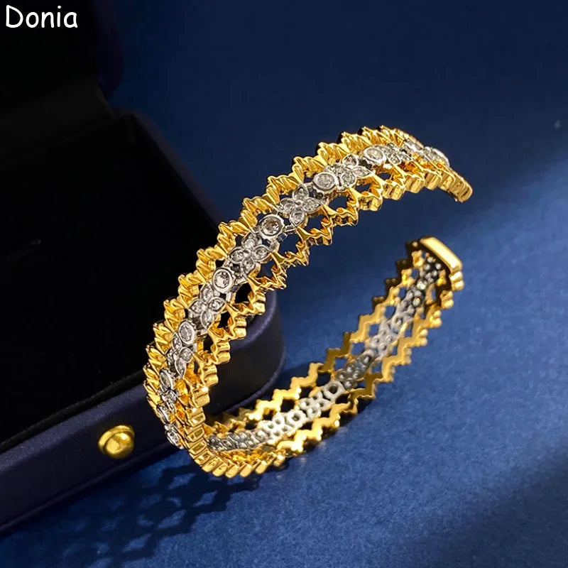 Donia jewelry new European and American fashion creative inlaid zircon lace lace open bracelet palace luxury jewelry bracelet