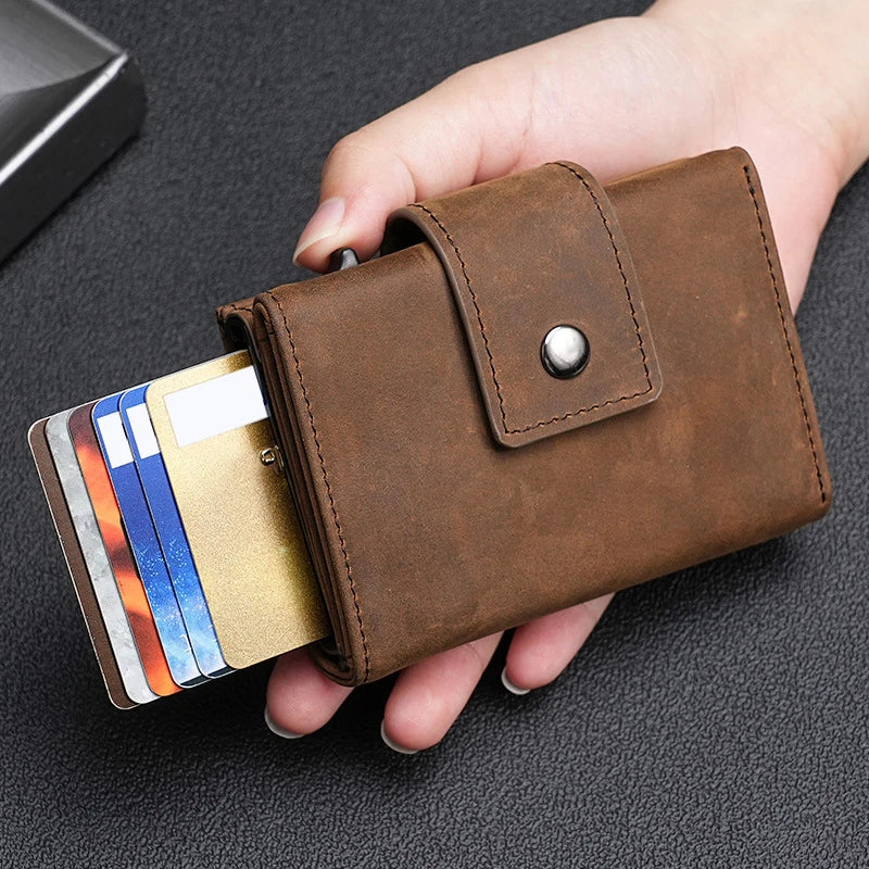 Luxury Genuine Leather Wallet RFID Blocking Men.