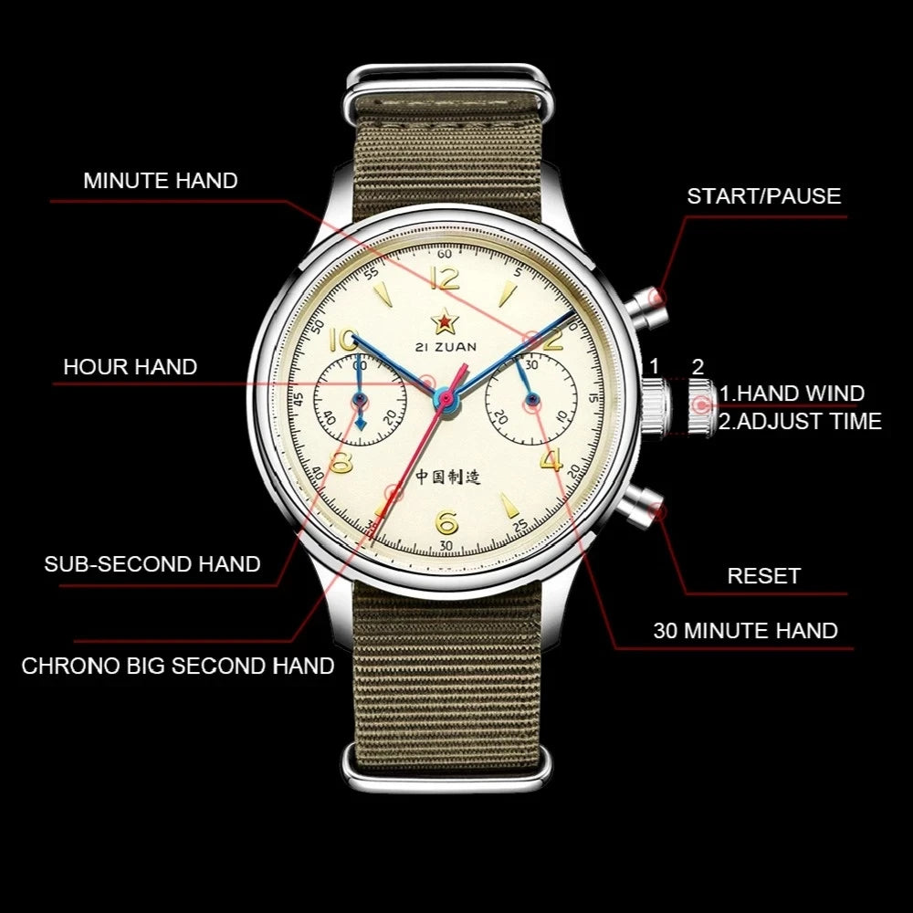 Red Star 1963 Men's Mechanical Pilot with Seagull.