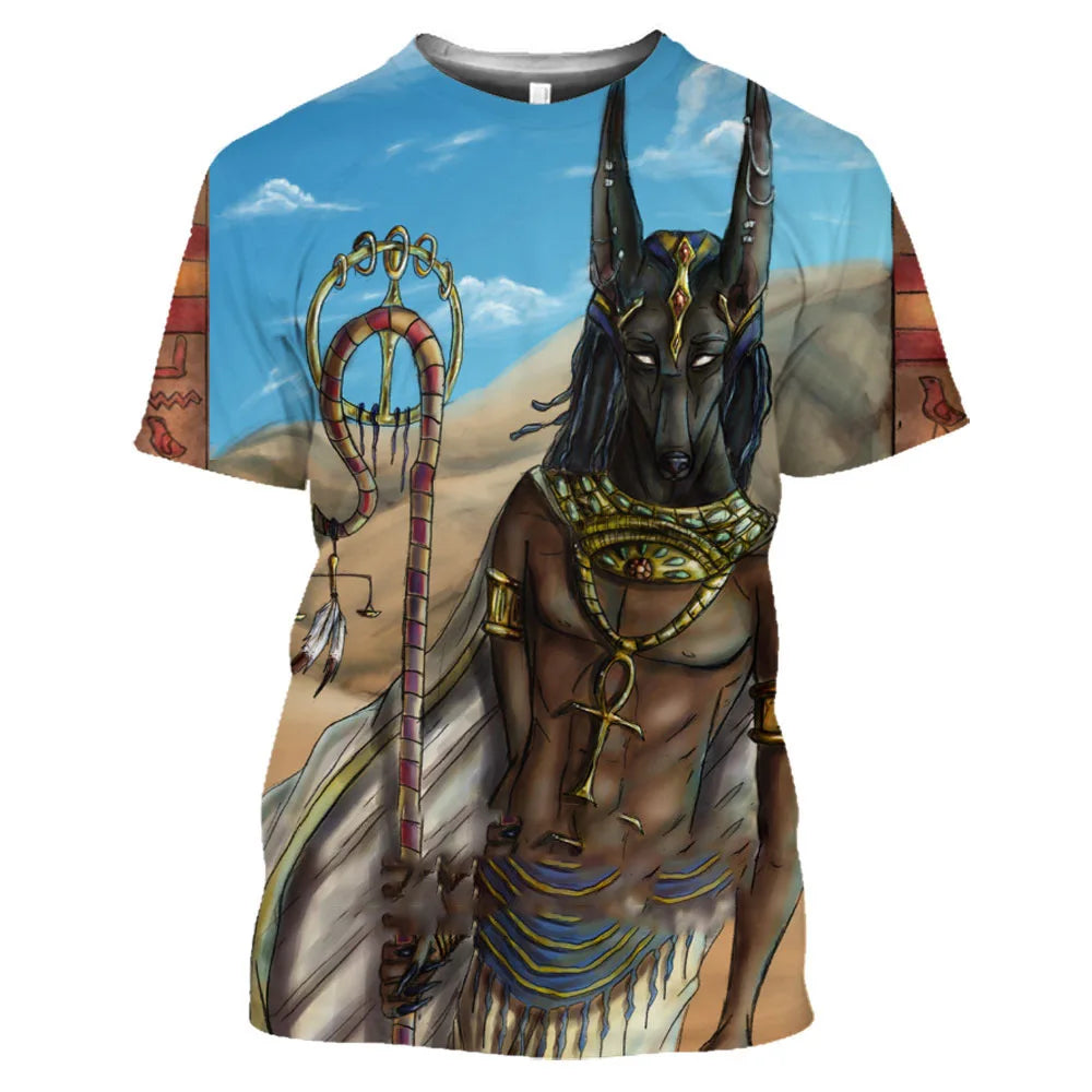 Egypt Civilization Printed T-shirt Men Summer Male.