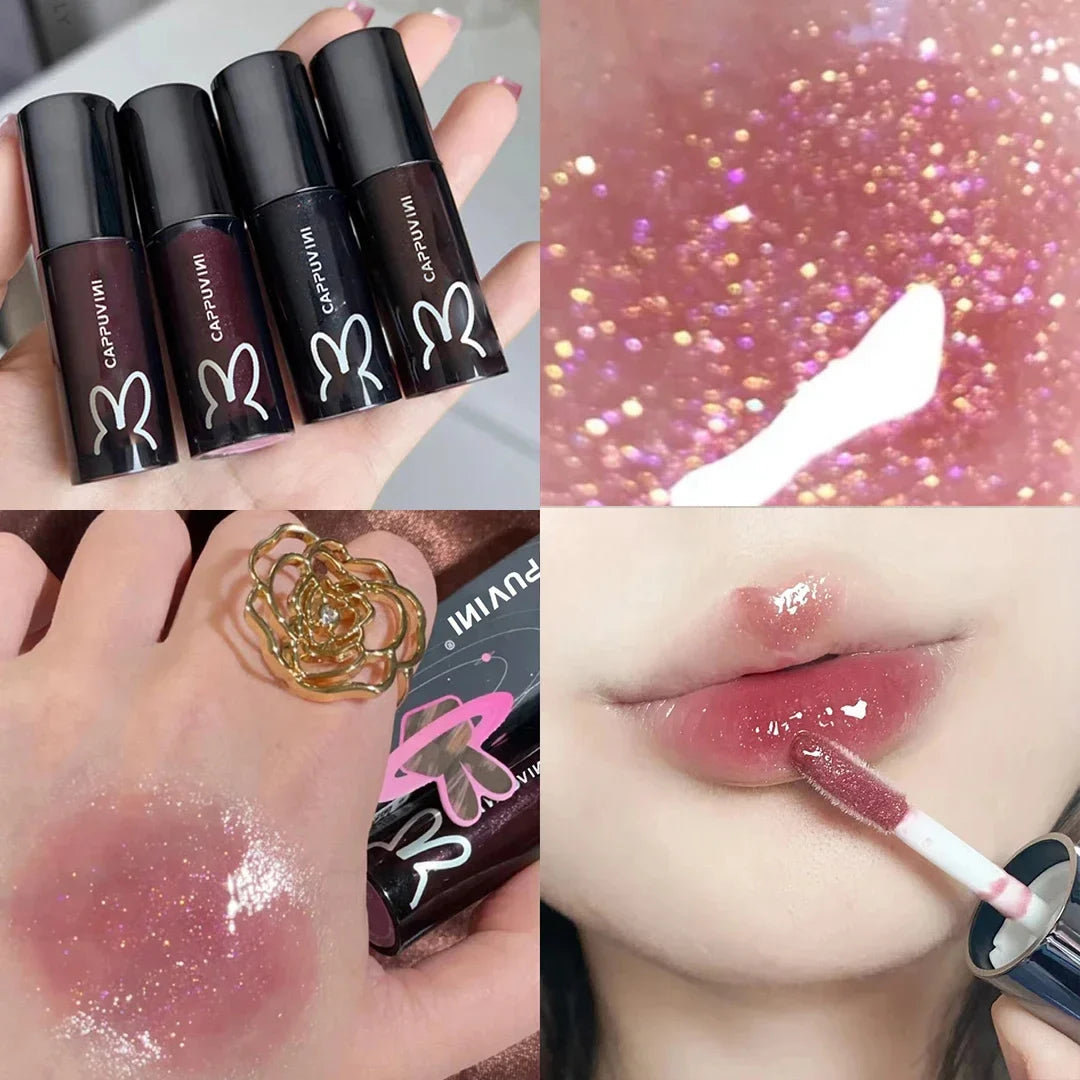 fine glitter glass lip gloss