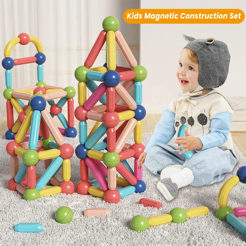 Kids Magnetic Construction Set Magnetic Balls Stick Building Blocks Montessori Educational Toys For Children Gift