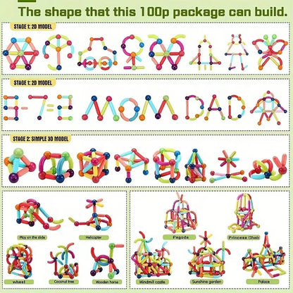 Large Size Magnetic Sticks Building Blocks