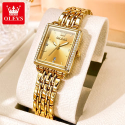 OLEVS 9995 Classic Quartz Watch For Women Luxury Original Stainless Steel Dress Wristwatch Calendar Waterproof Ladies Hand Clock