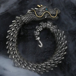 HX New Handmade Domineering Bracelet Men's Personality Retro Faucet Collection Level Smart Dragon Bracelets Accessories