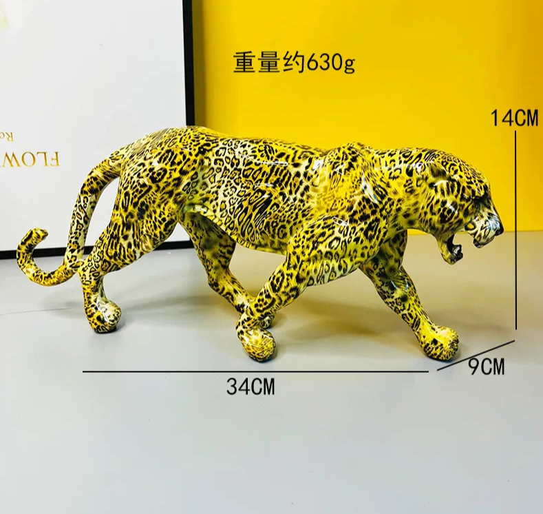 Noric Graffiti Leopard Sculpture Animal Panther Resin.