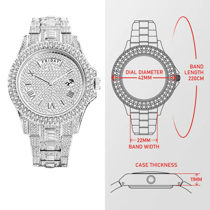 Luxury Diamond Quartz Watches For Men.