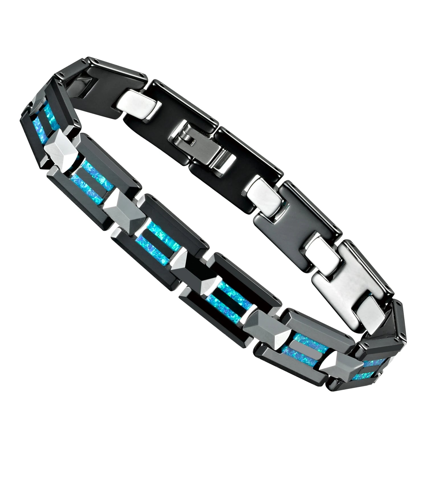 Luxury Blue Tungsten Carbide Bracelet for men.