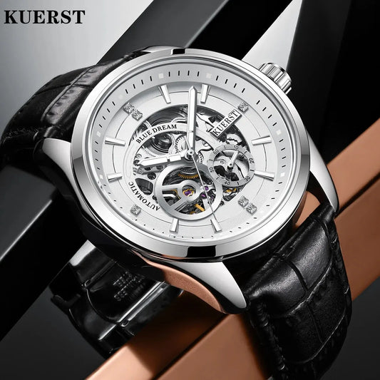 KUERST Automatic Mechanical Watch for Young Students Waterproof/glow-in-the-dark/Double Second/hollow Watch