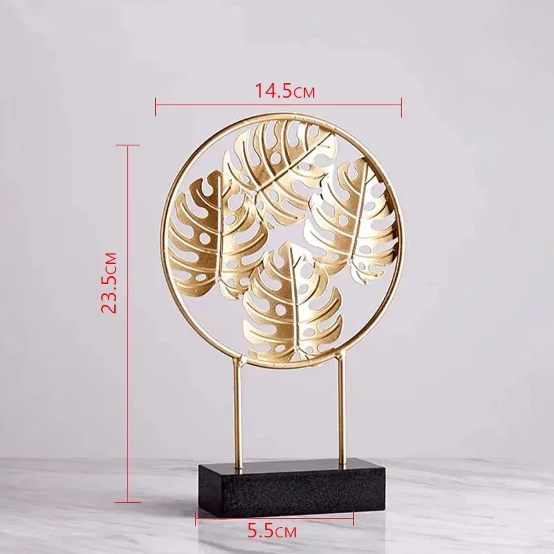 Nordic Gold Ginkgo Leaf Crafts Leaves Sculpture Luxury Living Room Decor Home Decoration Accessories Office Desktop Ornaments