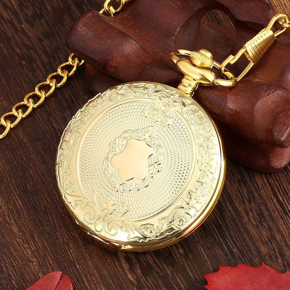 Glamour Golden Silvery Black bronze Quartz pocket watch.