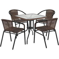 Metal Table Set: Stylish Outdoor Dining.