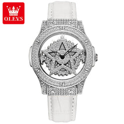 New OLEVS Luxury Women Silver Rhinestones Watch Fashion Ladies Quartz Wristwatch Elegant Female Watches Gift Reloj Mujer