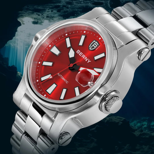 BERNY Men Diver Automatic Watch.