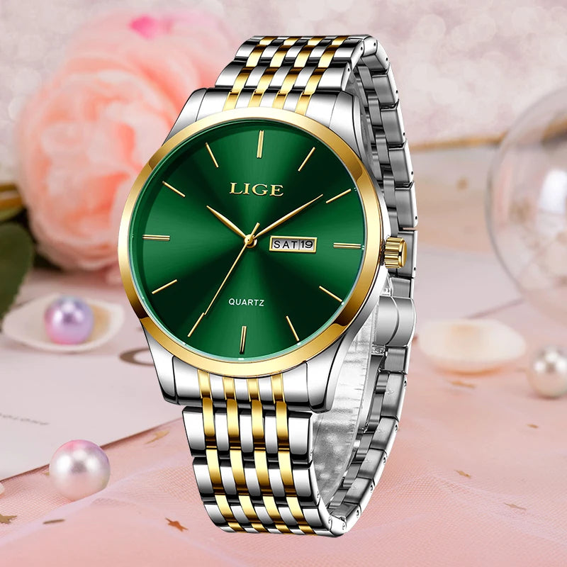 LIGE Top Brand Luxury Elegant Woman Watch