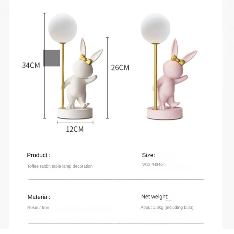 designer Table Lamp Luxury Birthday Gift bunny lamp.