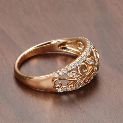 Gold Full Diamond Rings for Women Engagement Wedding.