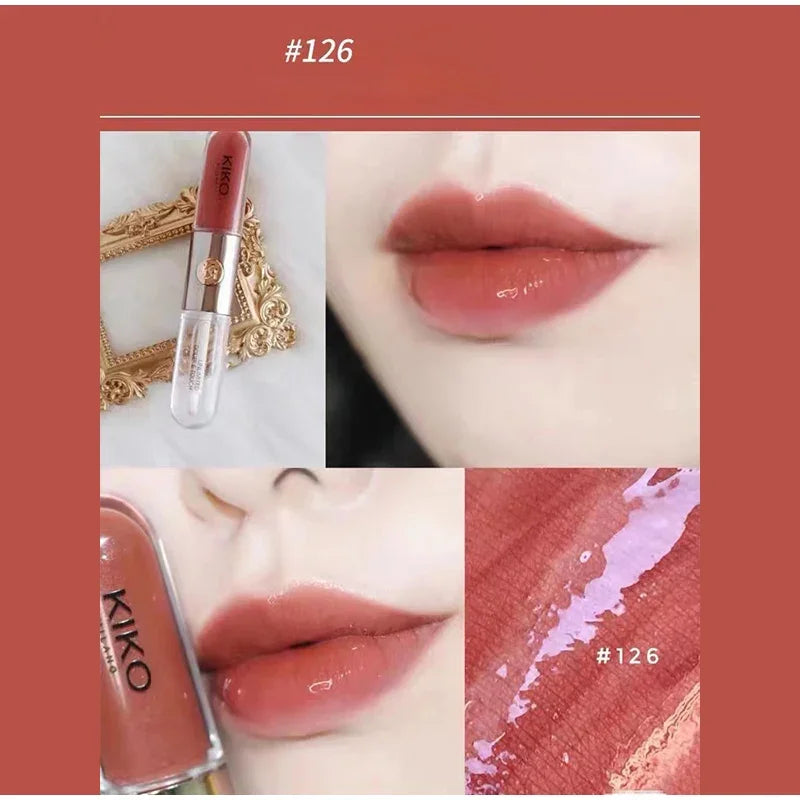 Double-Head Lip Gloss Non-Fading Non-Stick Cup Long-Lasting Liquid Lip Glaze Lipstick Beauty Makeup Cosmetics for Women Girls