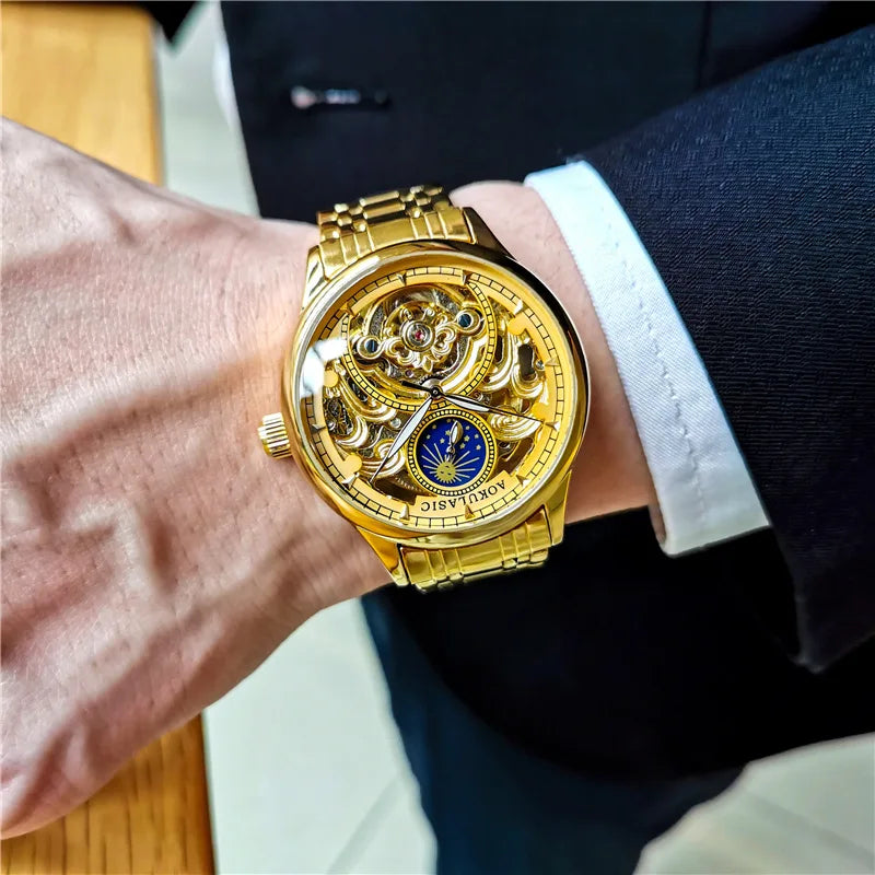 Watch Men Watches Luxury Gold Automatic.